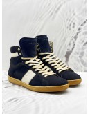 YSL SAINT LAURENT SUEDE LEATHER AND CALF LEATHER MEN’S HIGH CUT SNEAKERS