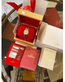 (LIKE NEW) 2016 OMEGA CONSTELLATION LADY 18K 750 YELLOW GOLD REF 123.20.24.60.57.002 MOTHER OF PEARL DIAMOND DIAL 24MM QUARTZ WATCH -FULL SET-