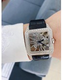 Cartier Santos Dumont Skeleton Diamond White Gold Watch